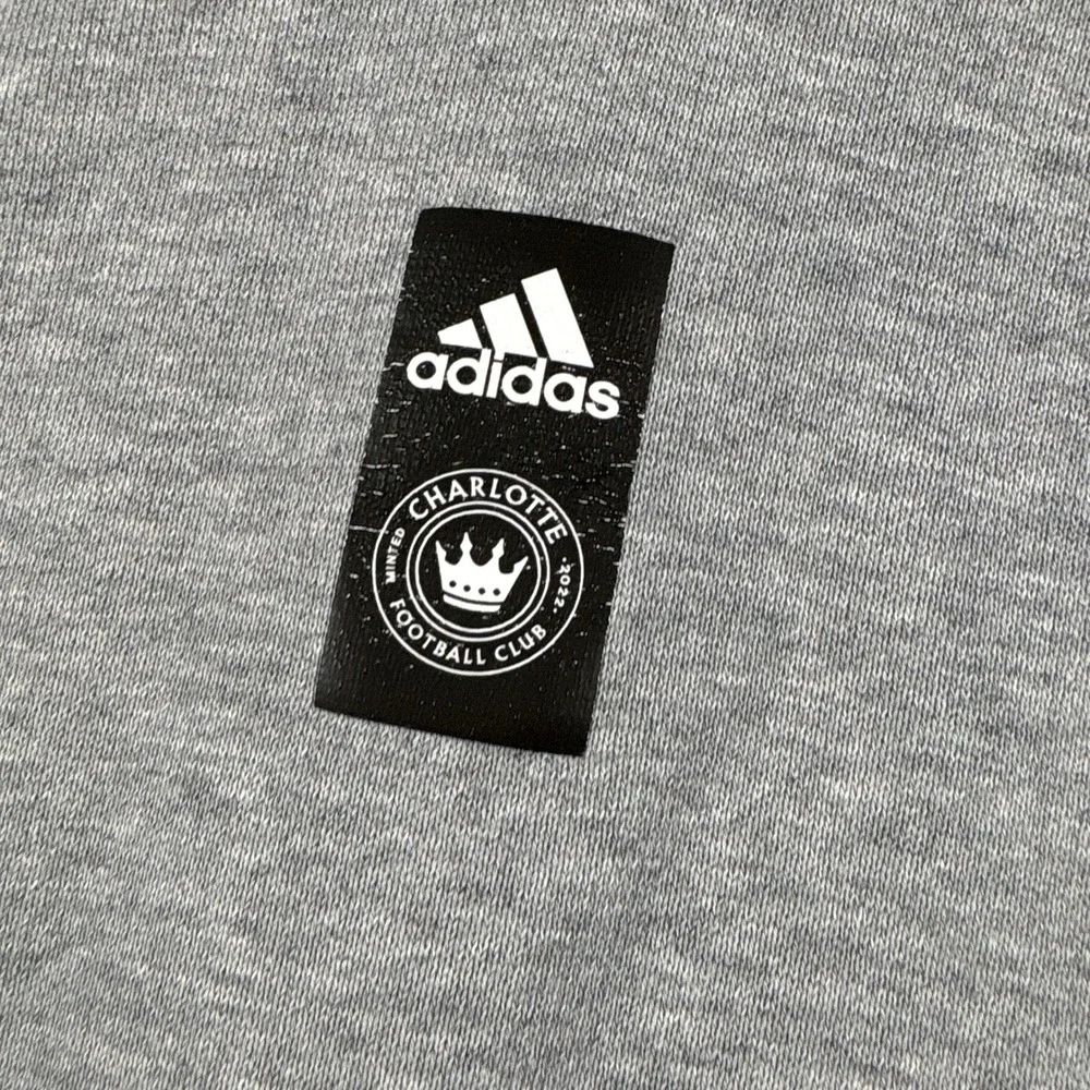Adidas Hoodie Mens Size M Gray Charlotte FC MLS Soccer Pullover Sweatshirt